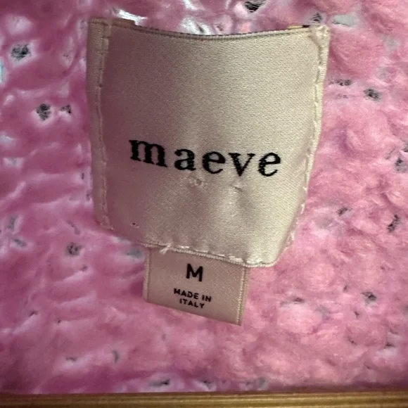 Maeve | Pink Chunky Knit Sweater | Wool Blend | Mock Neck | Size M - Picture 7 of 8